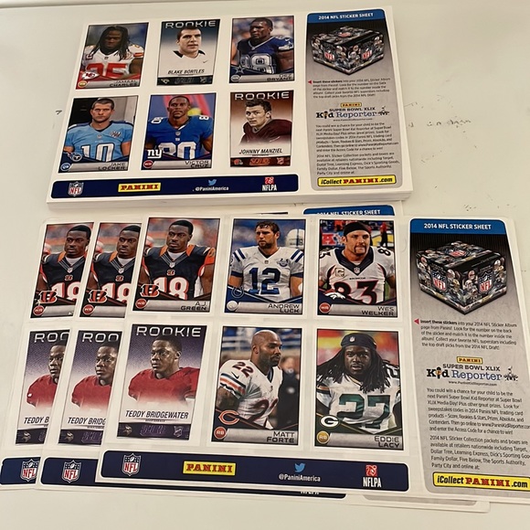 Sticker Collection 2014 NFL Panini One Lot 58-J.C. & 3-A.J Green Sheets - Picture 3 of 3